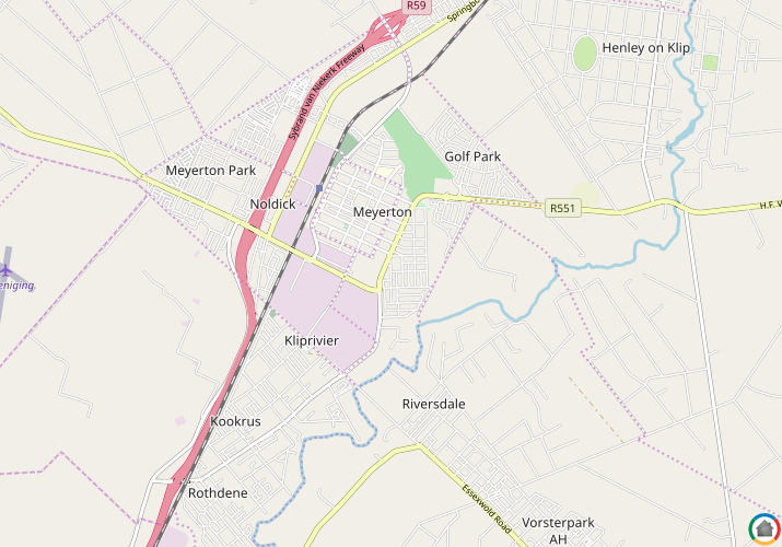 Map location of Meyerton